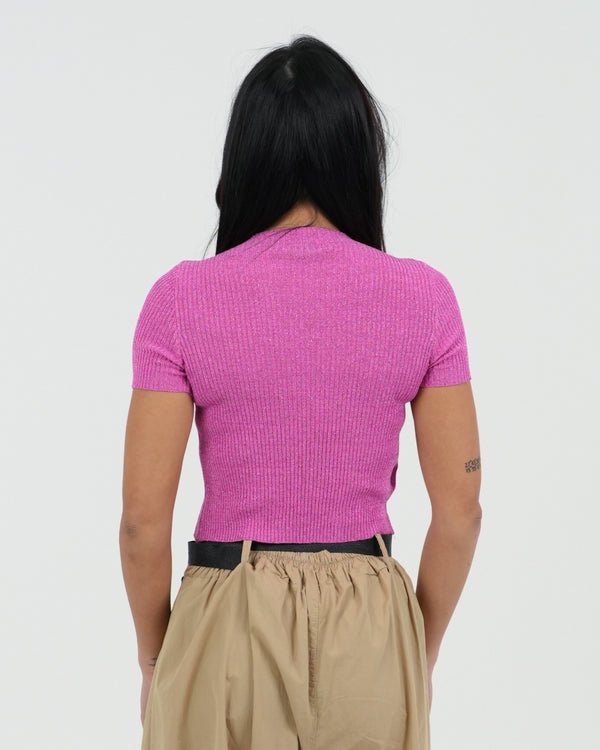 T-SHIRT DONNA A COSTINE E LUREX MANICA CORTA FIORENZA AMADORI 24181