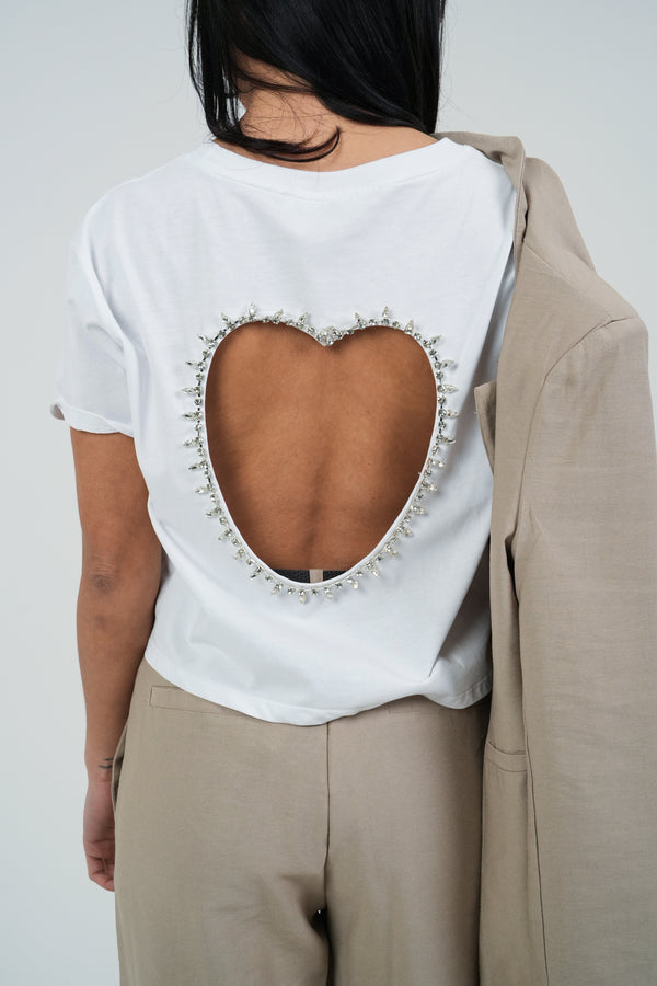 T-SHIRT DONNA CUORE MANICA CORTA FIORENZA AMADORI 8687