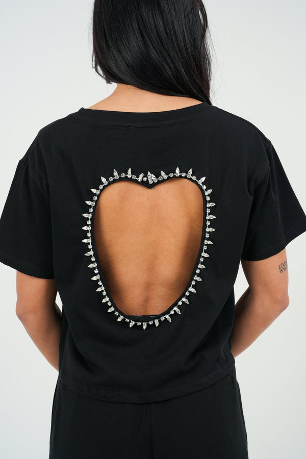 T-SHIRT DONNA CUORE MANICA CORTA FIORENZA AMADORI 8687