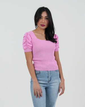 MAGLIA A COSTINE DONNA CON MANICA ARRICCIATA FIORENZA AMADORI 25139