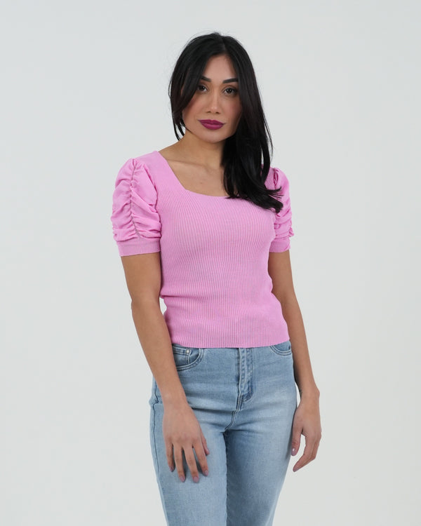 MAGLIA A COSTINE DONNA CON MANICA ARRICCIATA FIORENZA AMADORI 25139