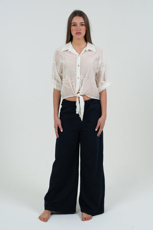 CAMICIA DONNA RICAMATA FIOCCO FIORENZA AMADORI MC25.621