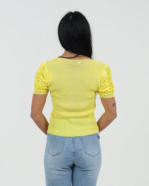 MAGLIA A COSTINE DONNA CON MANICA ARRICCIATA FIORENZA AMADORI 25139