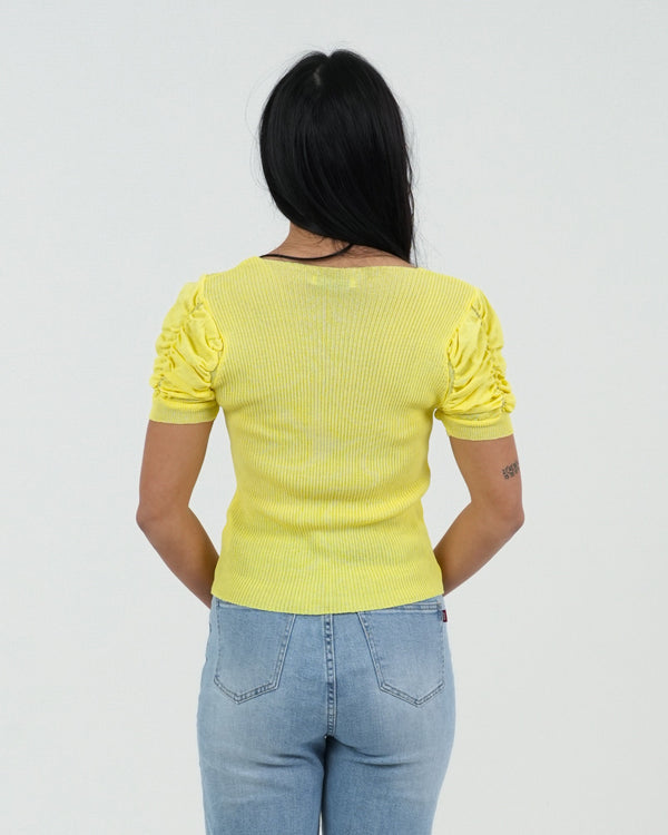 MAGLIA A COSTINE DONNA CON MANICA ARRICCIATA FIORENZA AMADORI 25139