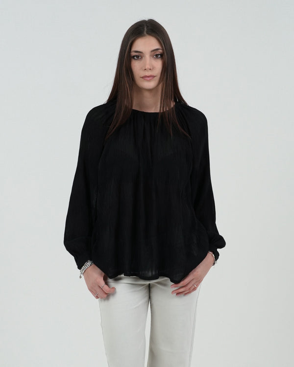 CASACCA DONNA PLISSE' GIROCOLLO MANICA LUNGA FIORENZA AMADORI 240491