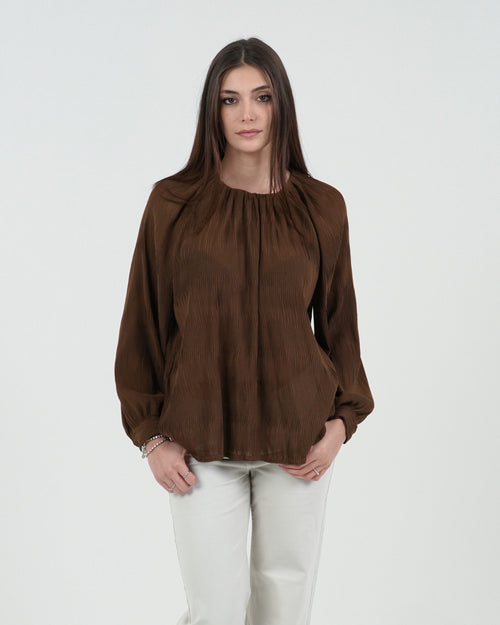 CASACCA DONNA PLISSE' GIROCOLLO MANICA LUNGA FIORENZA AMADORI 240491