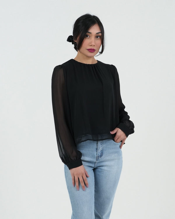 MAGLIA DONNA MANICA LUNGA GIROCOLLO SWAROVSKI 240468