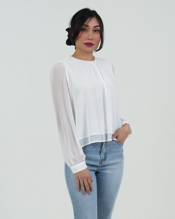 MAGLIA DONNA MANICA LUNGA GIROCOLLO SWAROVSKI 240468