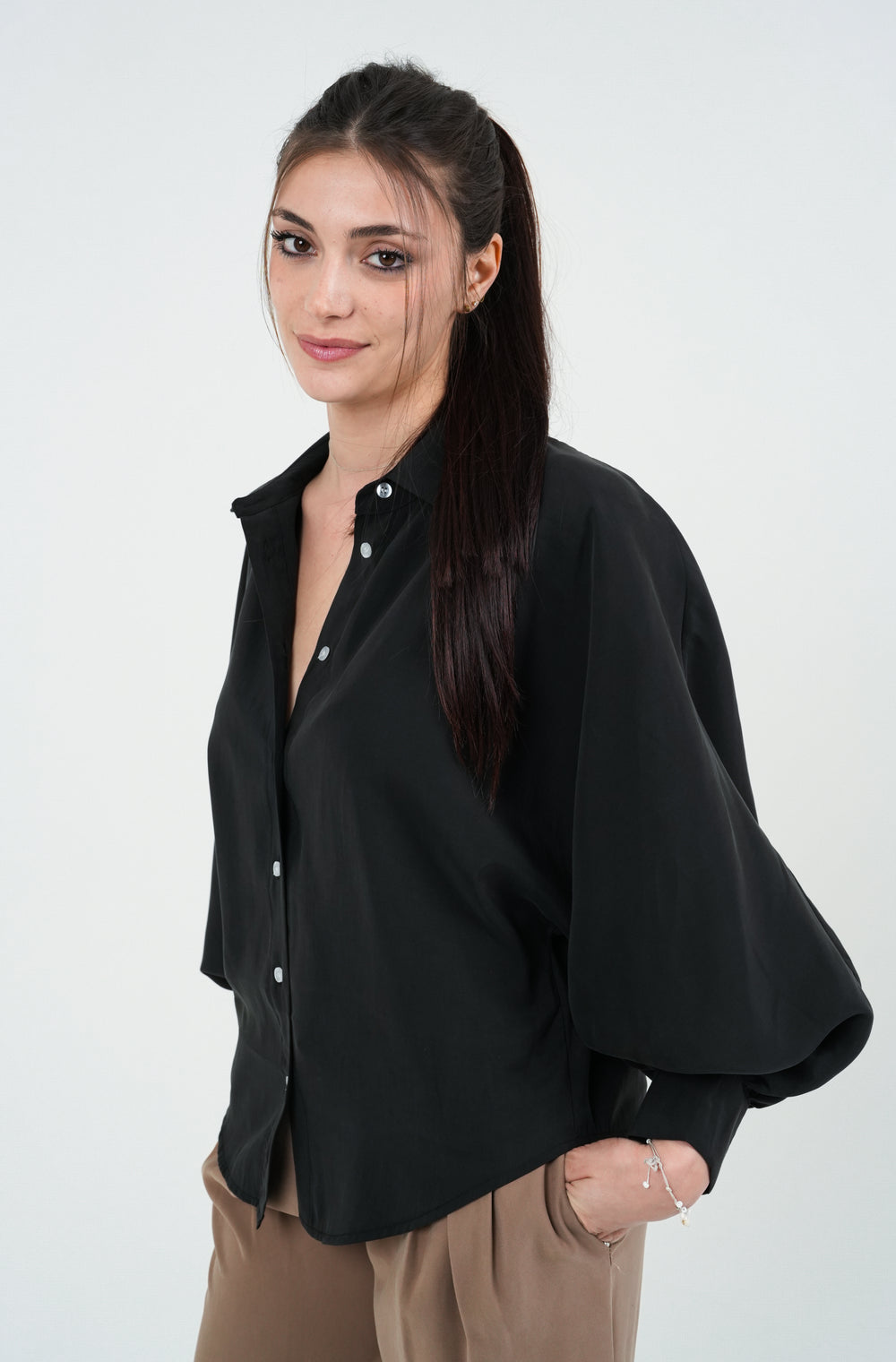 CAMICIA DONNA MANICA PALLONCINO FIORENZA AMADORI LD2349