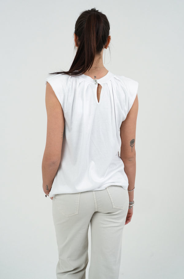 MAGLIA DONNA MANICA CORTA CON SPALLE IMBOTTITE FIORENZA AMADORI MM206.619
