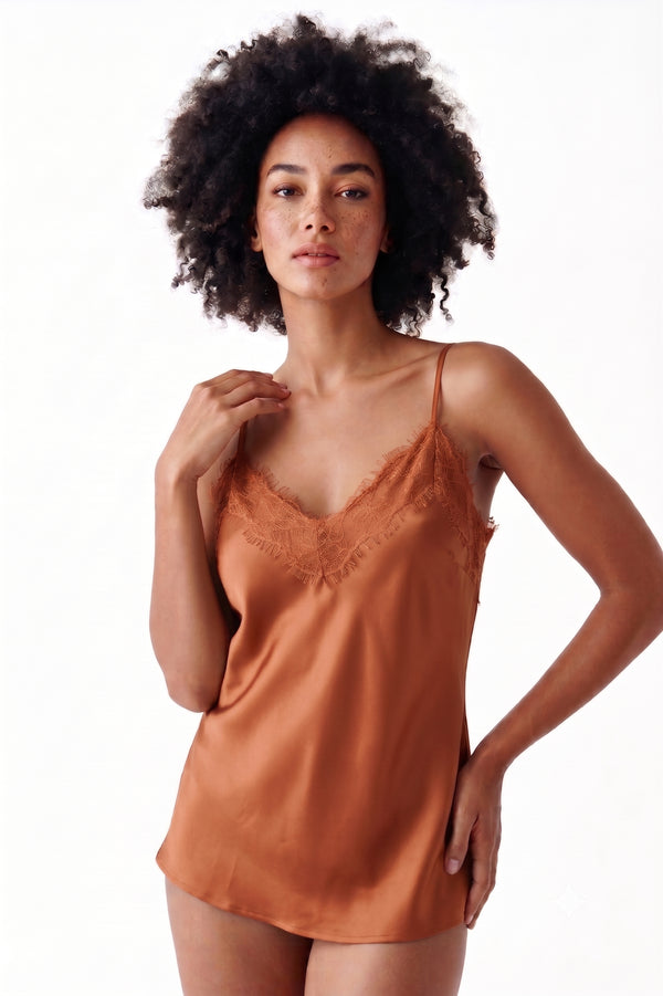 Top in raso e pizzo Fiorenza Amadori T6295T69