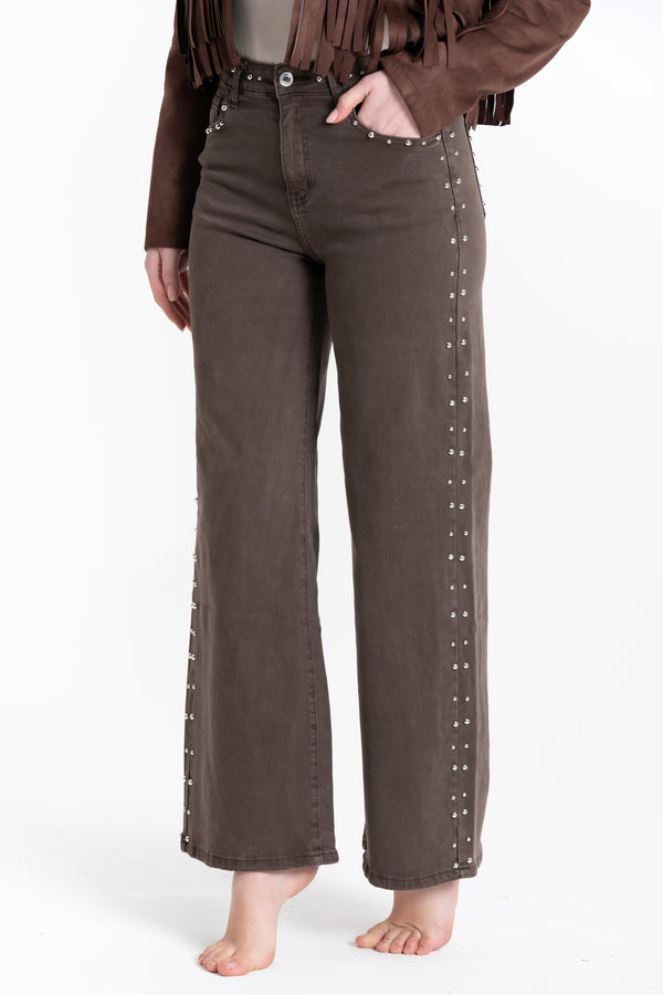 JEANS CON BORCHIE LATERALI FIORENZA AMADORI WH3515Z