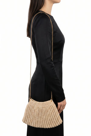 BORSA CROCHE INTRECCIATA ARTIGIANALE FIORENZA AMADORI LUMIÈRE 