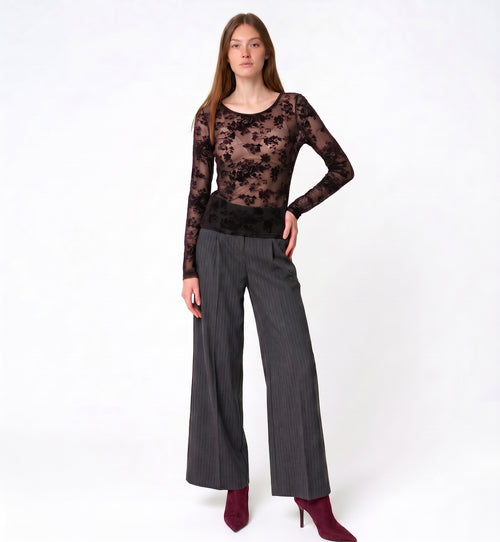 Maglia pizzo trasparente Fiorenza Amadori M6807