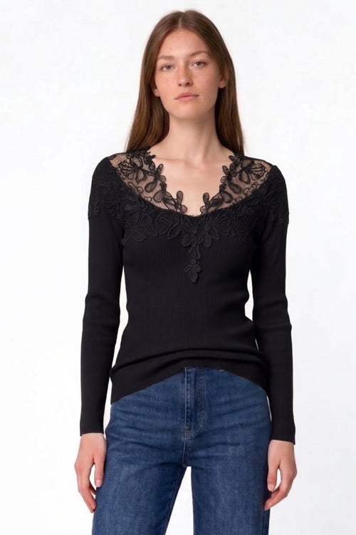 MAGLIA A COSTINE E PIZZO FIORENZA AMADORI MI277
