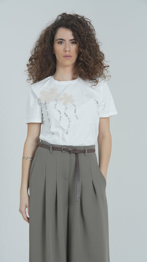T-SHIRT CON APPLICAZIONI FIORENZA AMADORI JK58011