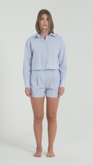 CAMICIA CROP A RIGHE FIORENZA AMADORI FM261191