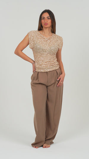 MAGLIA SMANICATA CON BLUGLE BEADS FIORENZA AMADORI M6325