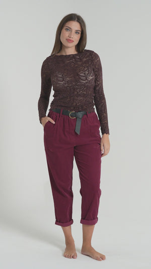 PANTALONE DONNA VELLUTO FIORENZA AMADORI 82632