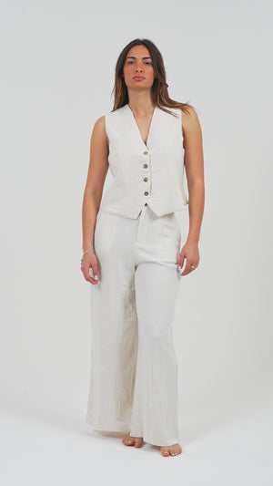 GILET DONNA IN LINO FIORENZA AMADORI J162