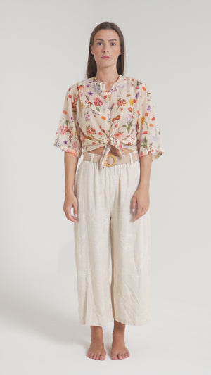 CAMICIA DONNA NODO FLOREALE FIORENZA AMADORI MC93.242