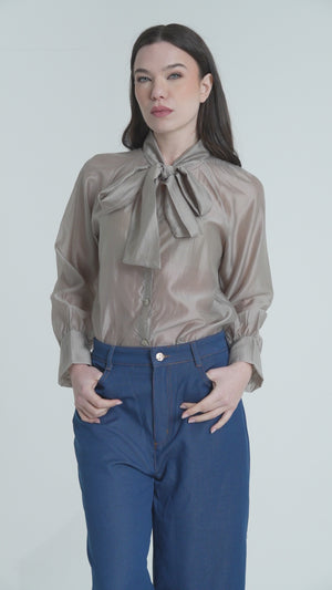 CAMICIA IN TANCEL CON FIOCCO FIORENZA AMADORI 35376