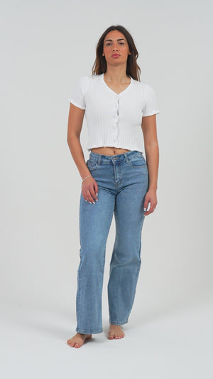 MAGLIA CROP DONNA A COSTINE CON BOTTONI FIORENZA AMADORI 25201