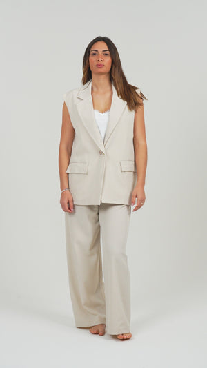 GILET DONNA CON SCOLLO A V E BOTTONE FIORENZA AMADORI 87008