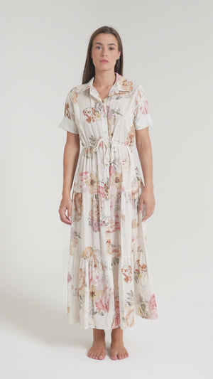 ABITO LUNGO DONNA FLOREALE PANNA FIORENZA AMADORI MC32.272