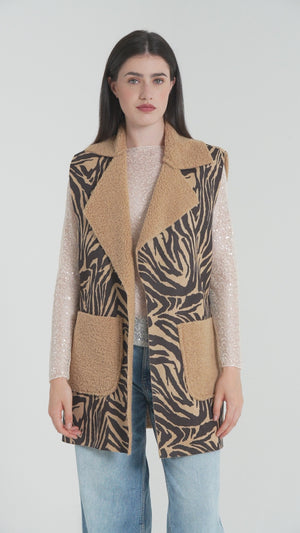 GILET LUNGO DONNA EFFETTO ORSETTO FIORENZA AMADORI 20125