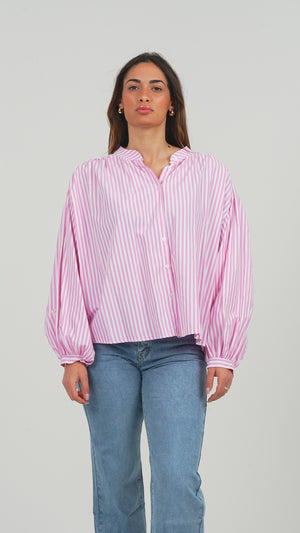 CAMICIA DONNA COLLO COREANA MANICA LUNGA A PALLONCINO FIORENZA AMADORI 599183