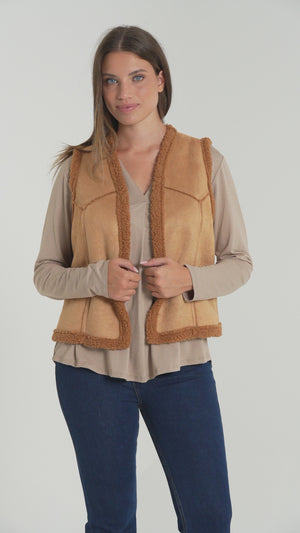 GILET DONNA PELUCHE CAMOSCIO FIORENZA AMADORI 85552