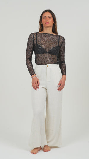 PANTALONE PALAZZO DONNA EFFETTO LINO FIORENZA AMADORI FY9190