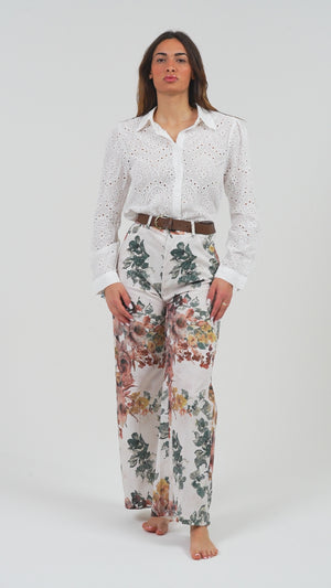 PANTALONE DONNA LUNGO FANTASIA FLOREALE FIORENZA AMADORI MP207.271