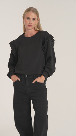 MAGLIA FELPATA DONNA CON BALZE FIORENZA AMADORI 35277