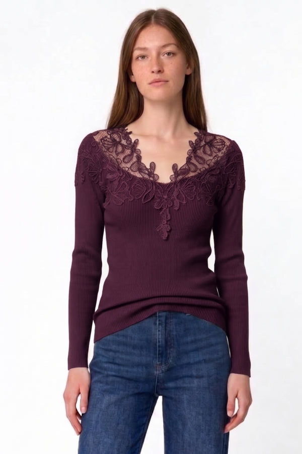 MAGLIA A COSTINE E PIZZO FIORENZA AMADORI MI277