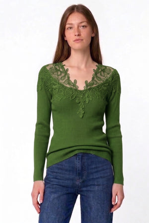 MAGLIA A COSTINE E PIZZO FIORENZA AMADORI MI277