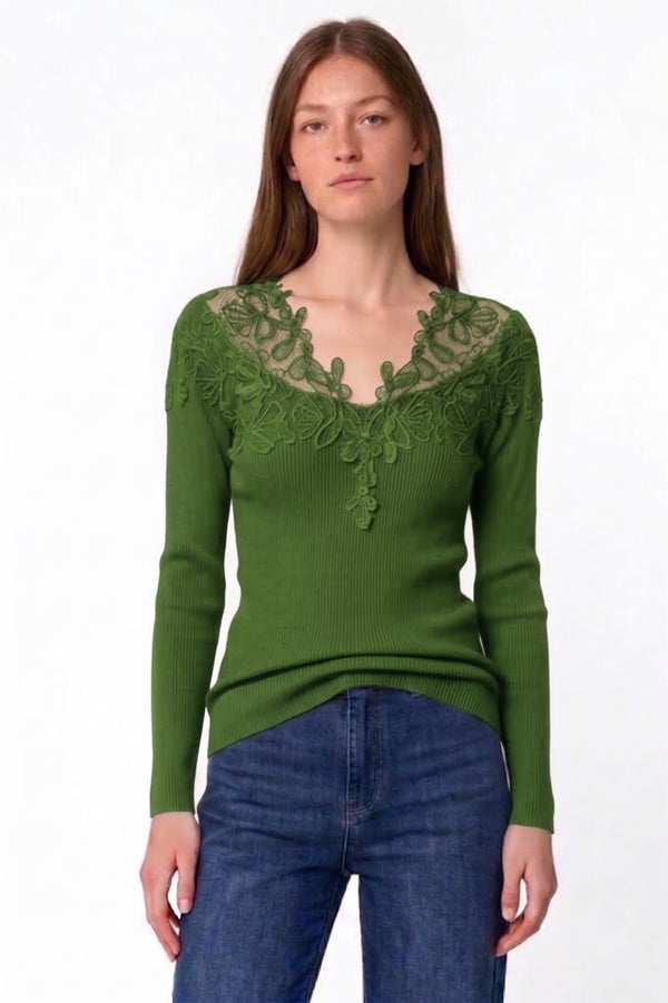 MAGLIA A COSTINE E PIZZO FIORENZA AMADORI MI277