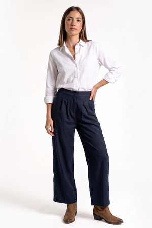 PANTALONE AMPIO CON PINCES FIORENZA AMADORI YV349